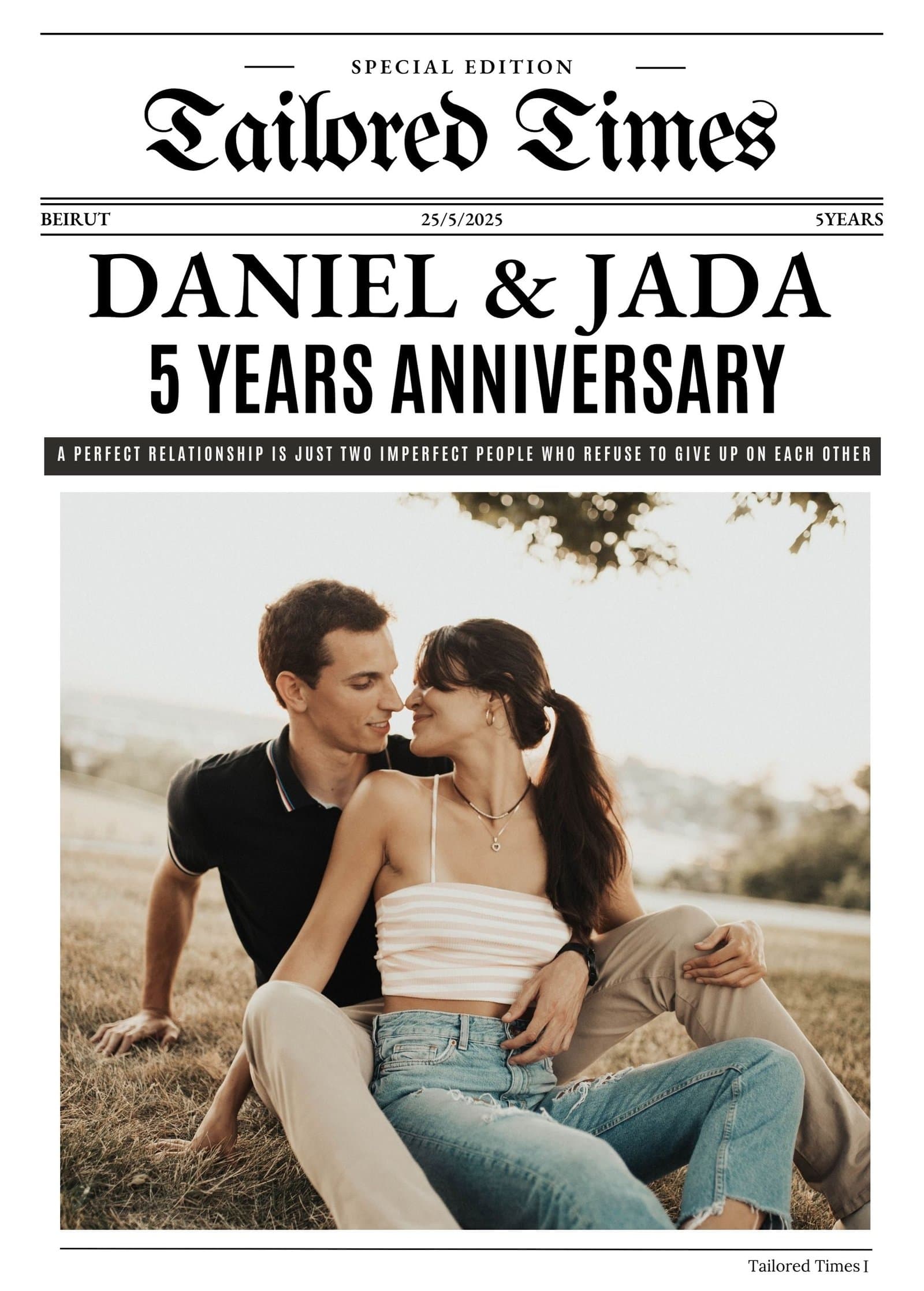 Anniversary template front page
