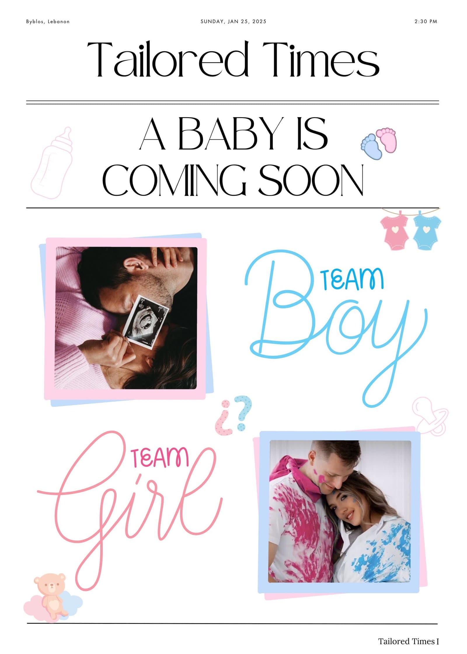 Baby Shower template front page