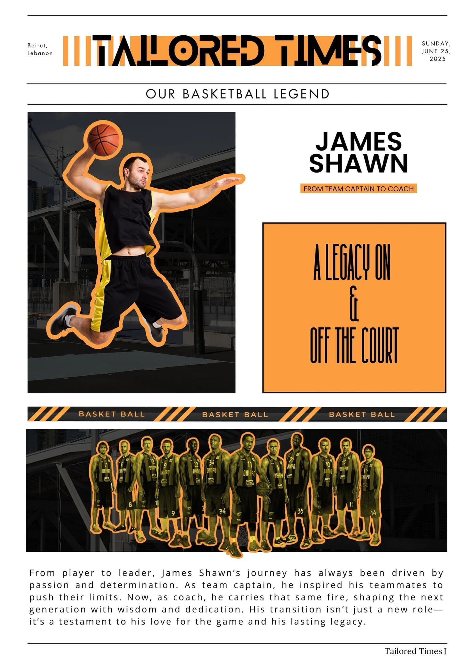 Sports Tribute template front page