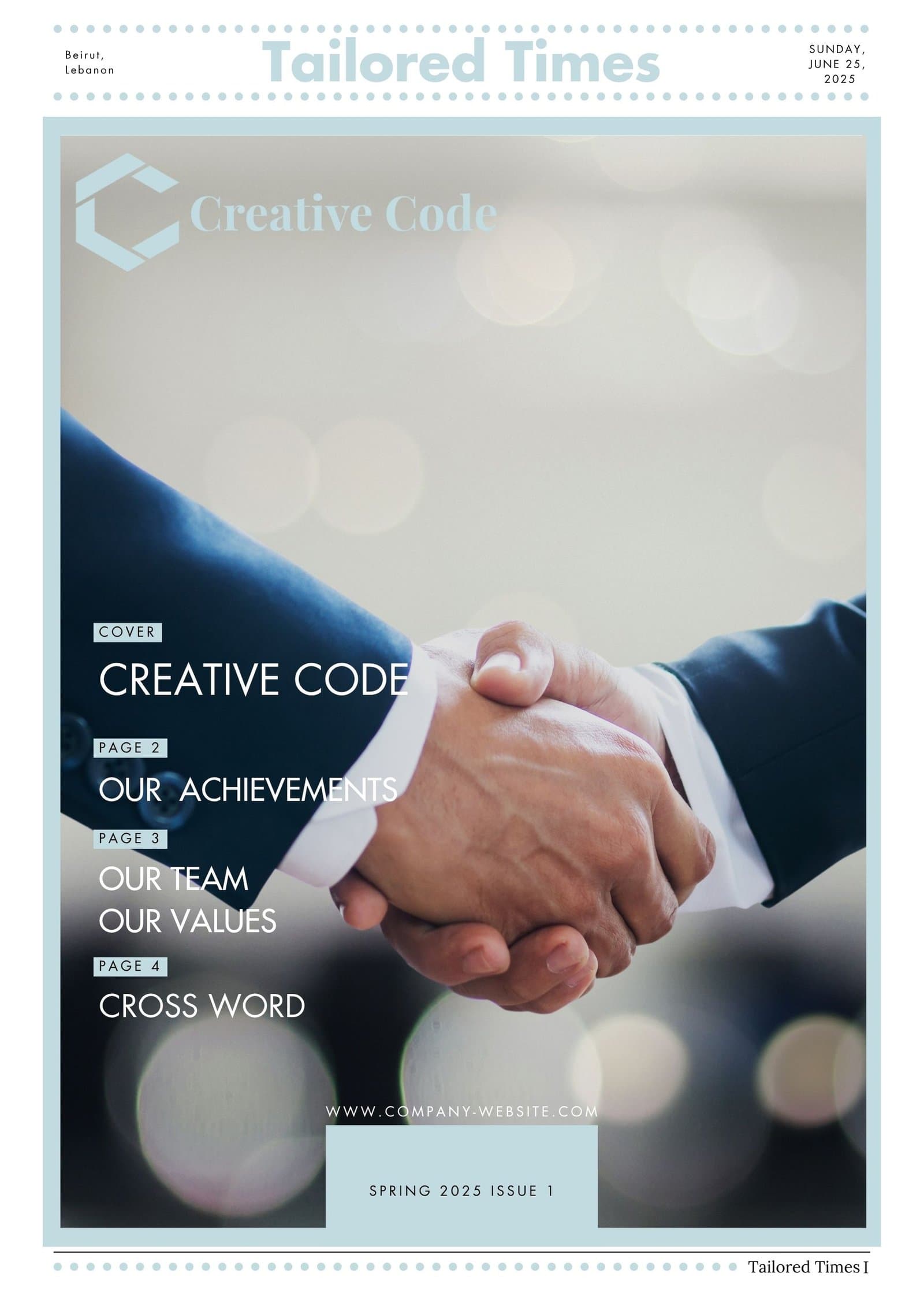 Corporate template front page