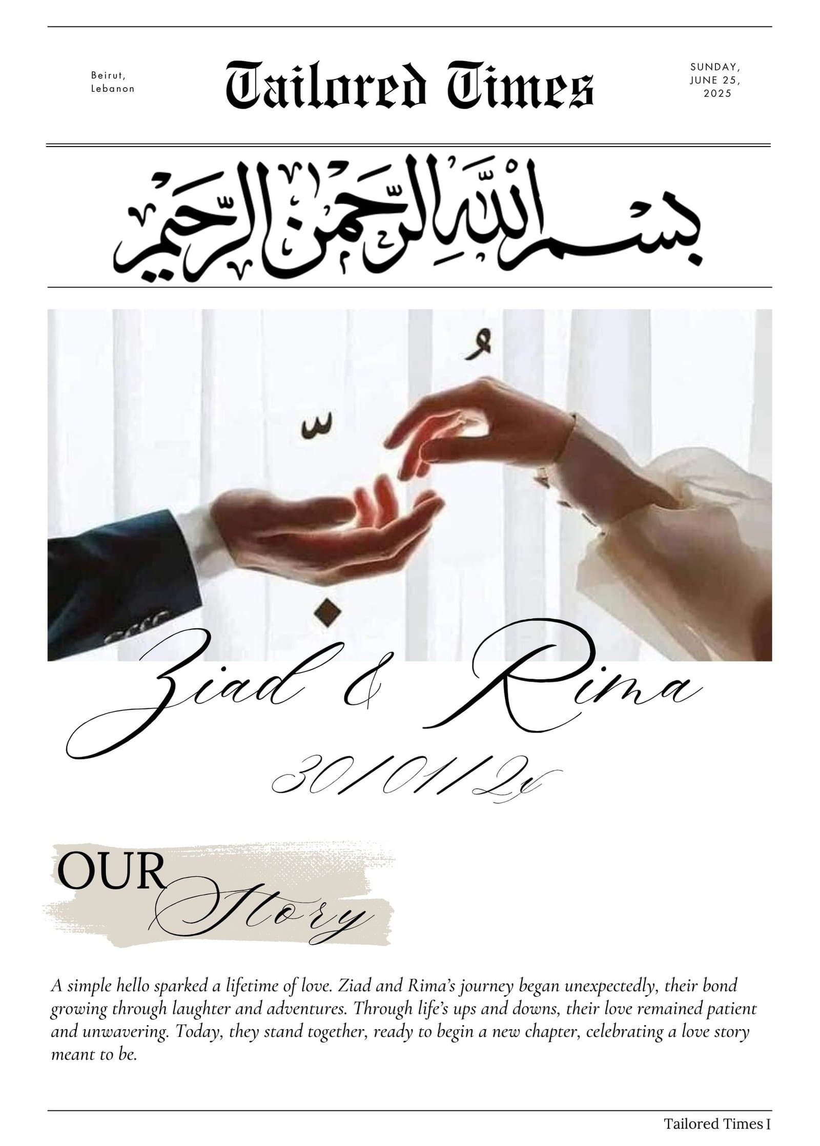 Wedding 2 template front page