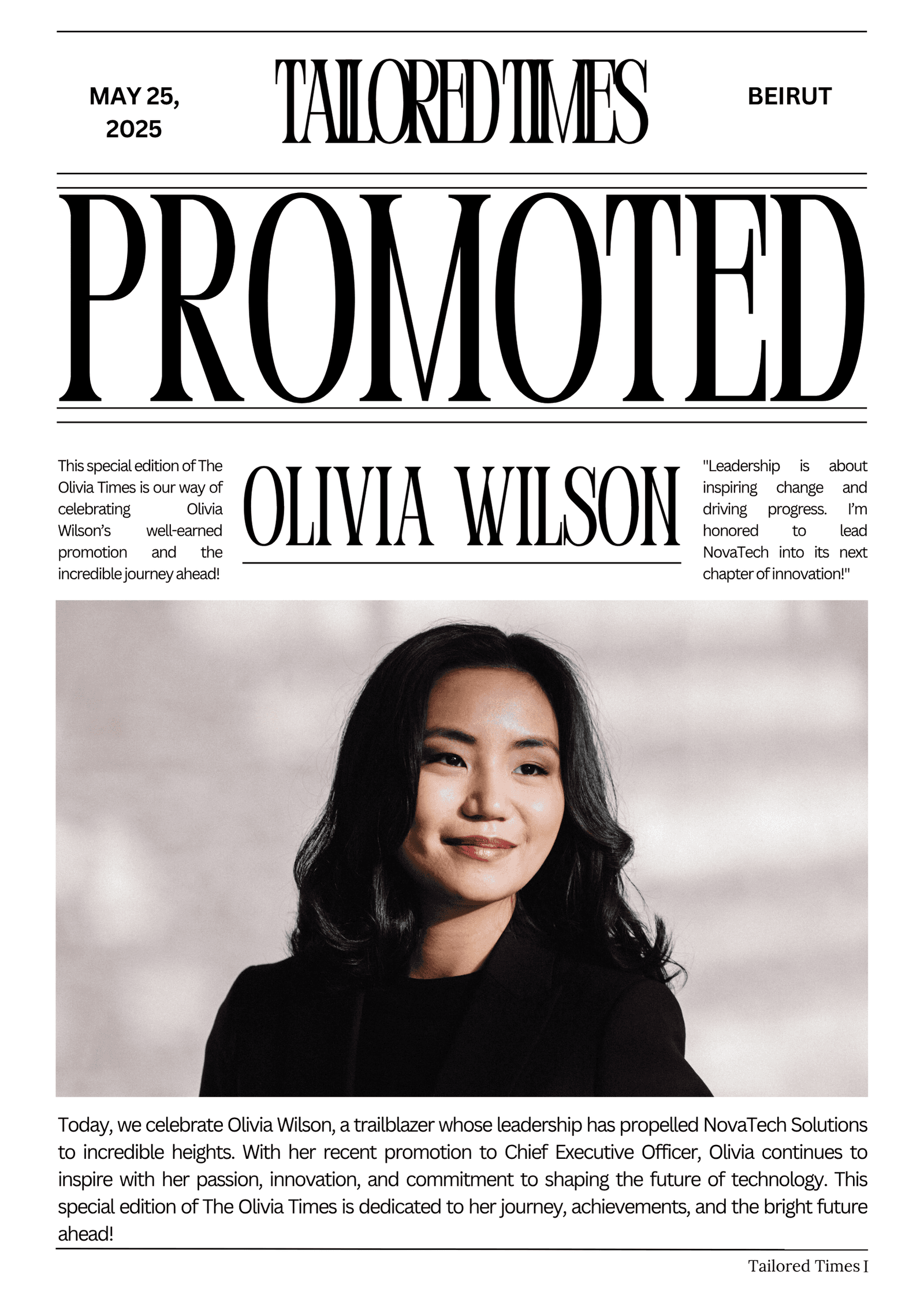 Promotion template front page