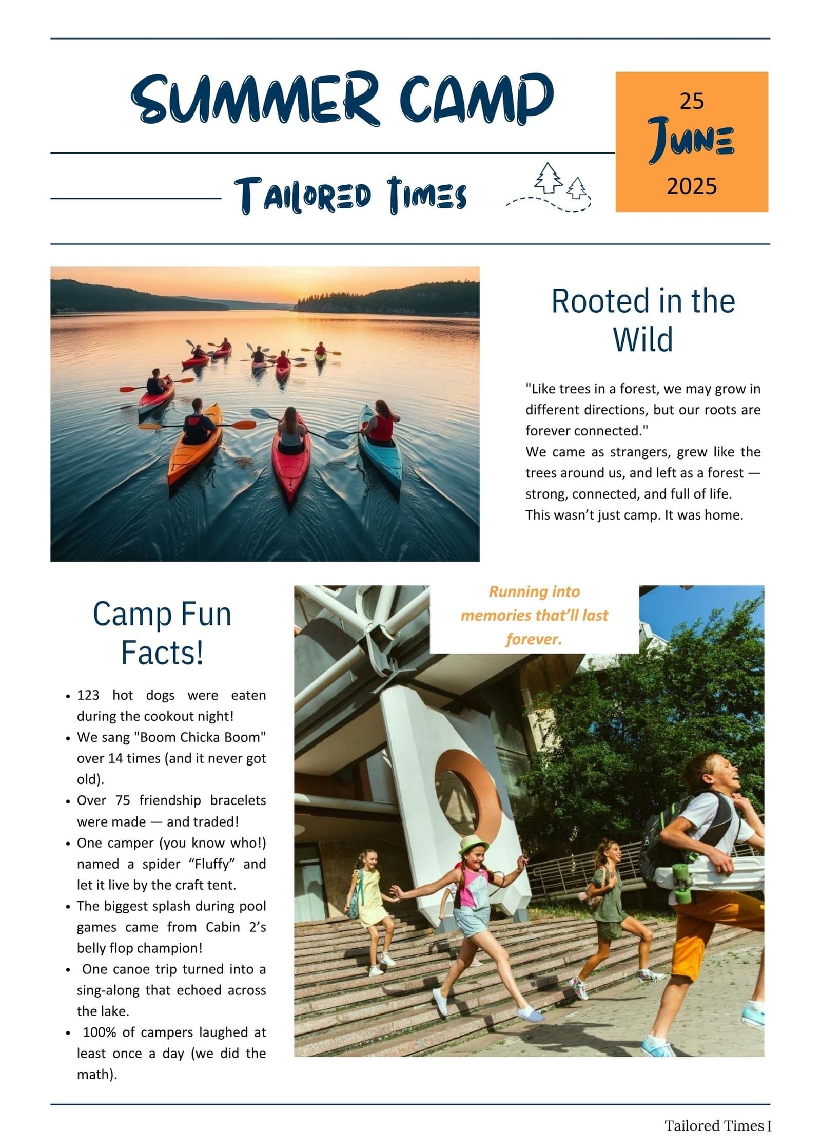 Summer Camp template front page